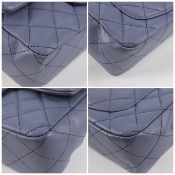 CHANEL Matelasse Chain Shoulder Bag Lamb Skin Purple Silver CC Auth 132927V - Picture 14 of 16